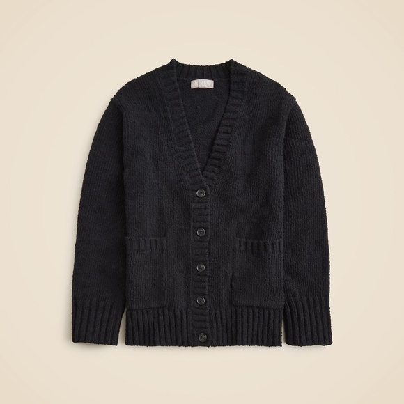NWT!! J. CREW Marina V-Neck Cardigan Sweater Pockets Solid Black Preppy X-Small - Picture 11 of 15